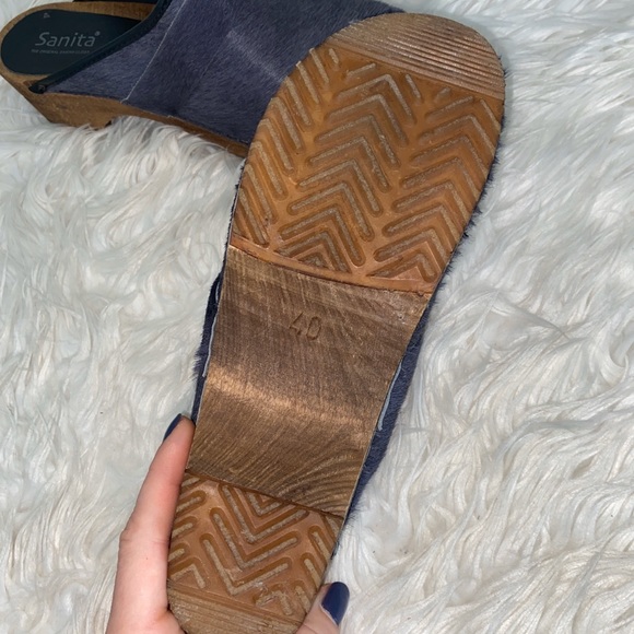 Women's Sanita blue hide clogs - Picture 5 of 5
